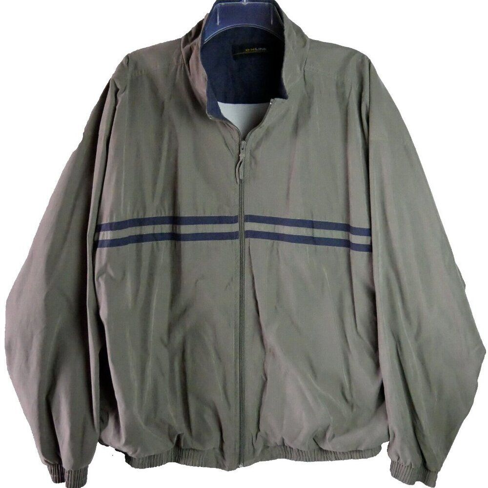 Online Brand Mens Windbreaker Jacket XL Beige Lined Full Zip